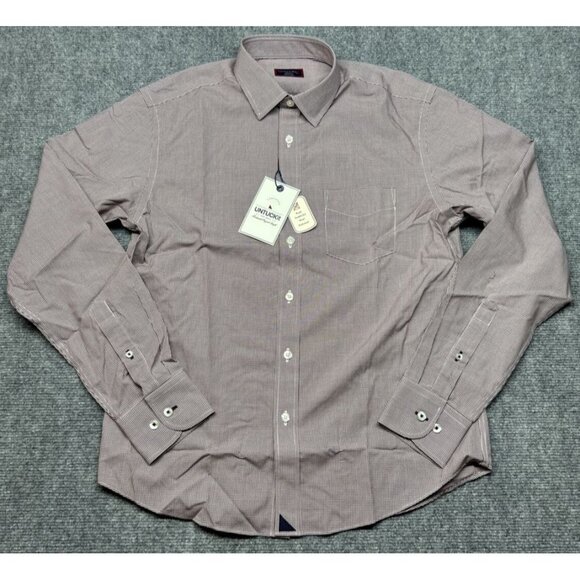 UNTUCKit Gargiulo Shirt Mens S Maroon Button Up Long Sleeve Wrinkle Free New - Picture 1 of 12